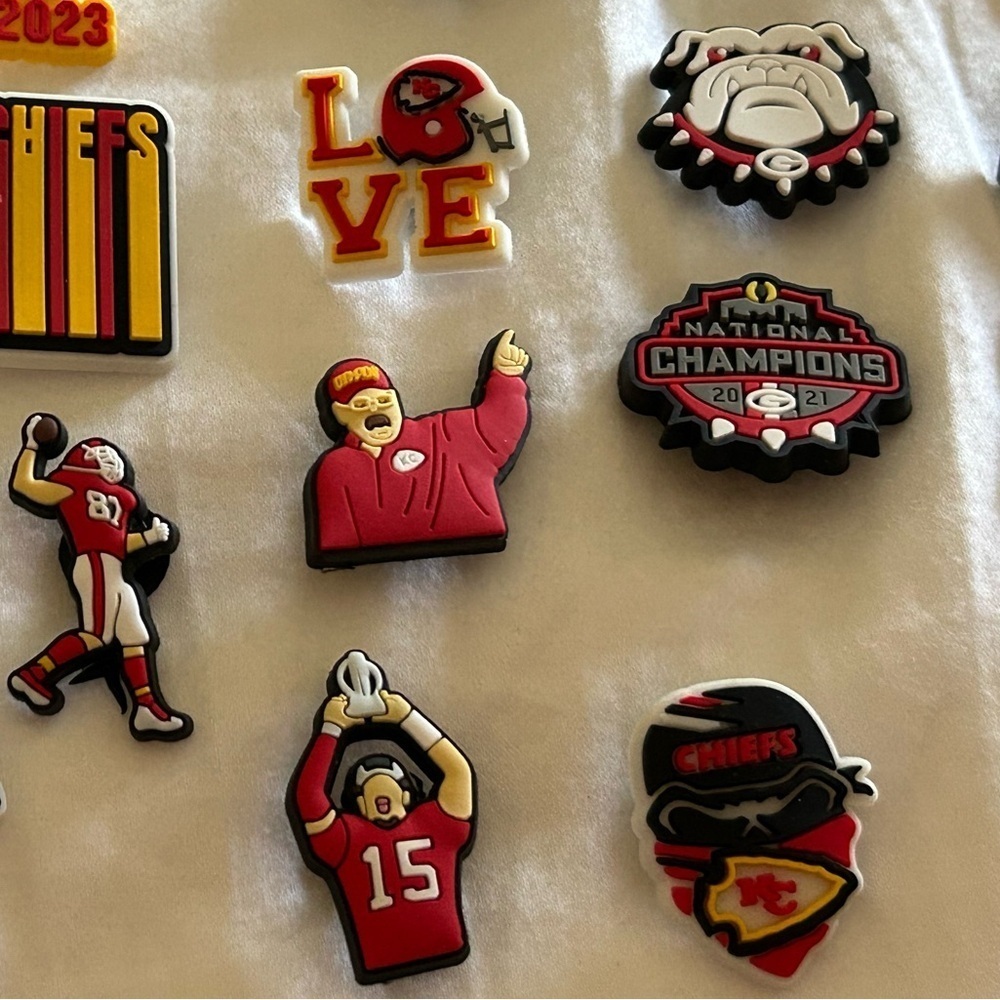 Shoe Charms for crocs clogs Decoration, Team Charms for Chiefs sports fans 42 pc - Picture 3 of 10